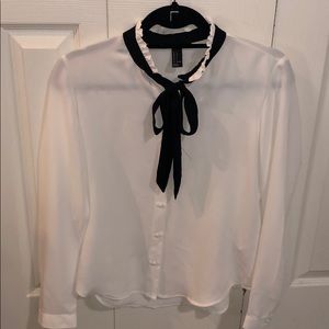 long sleeve button down blouse NEVER WORN